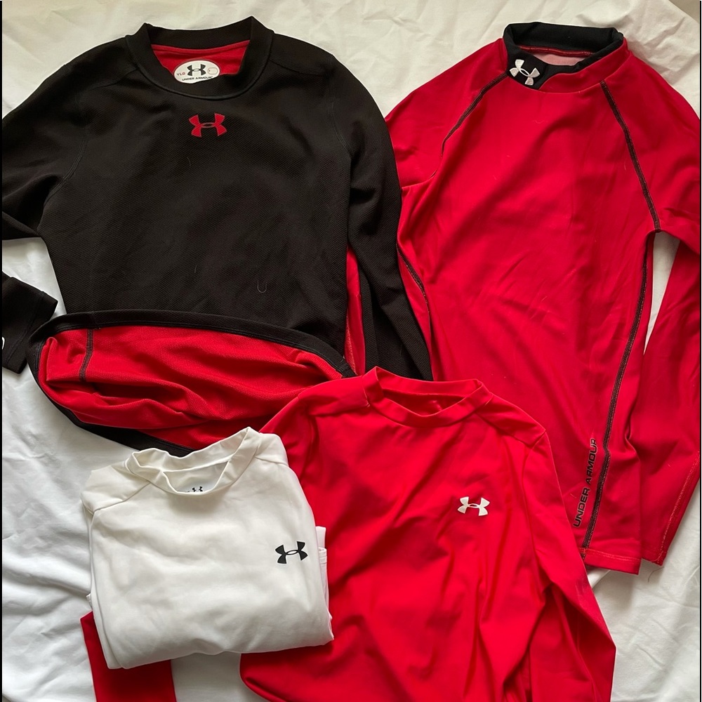 4 LS Under Armour athletic shirts